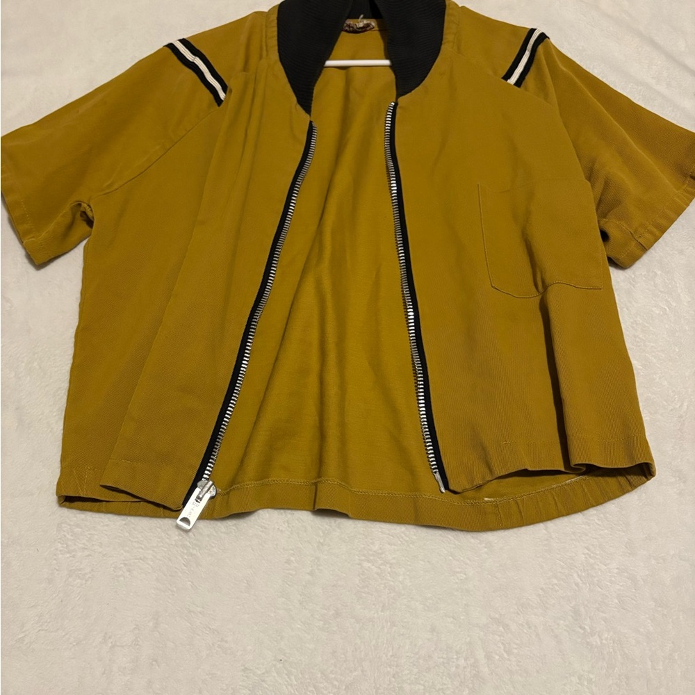 Trendy Mustard Zip-Up Jacket